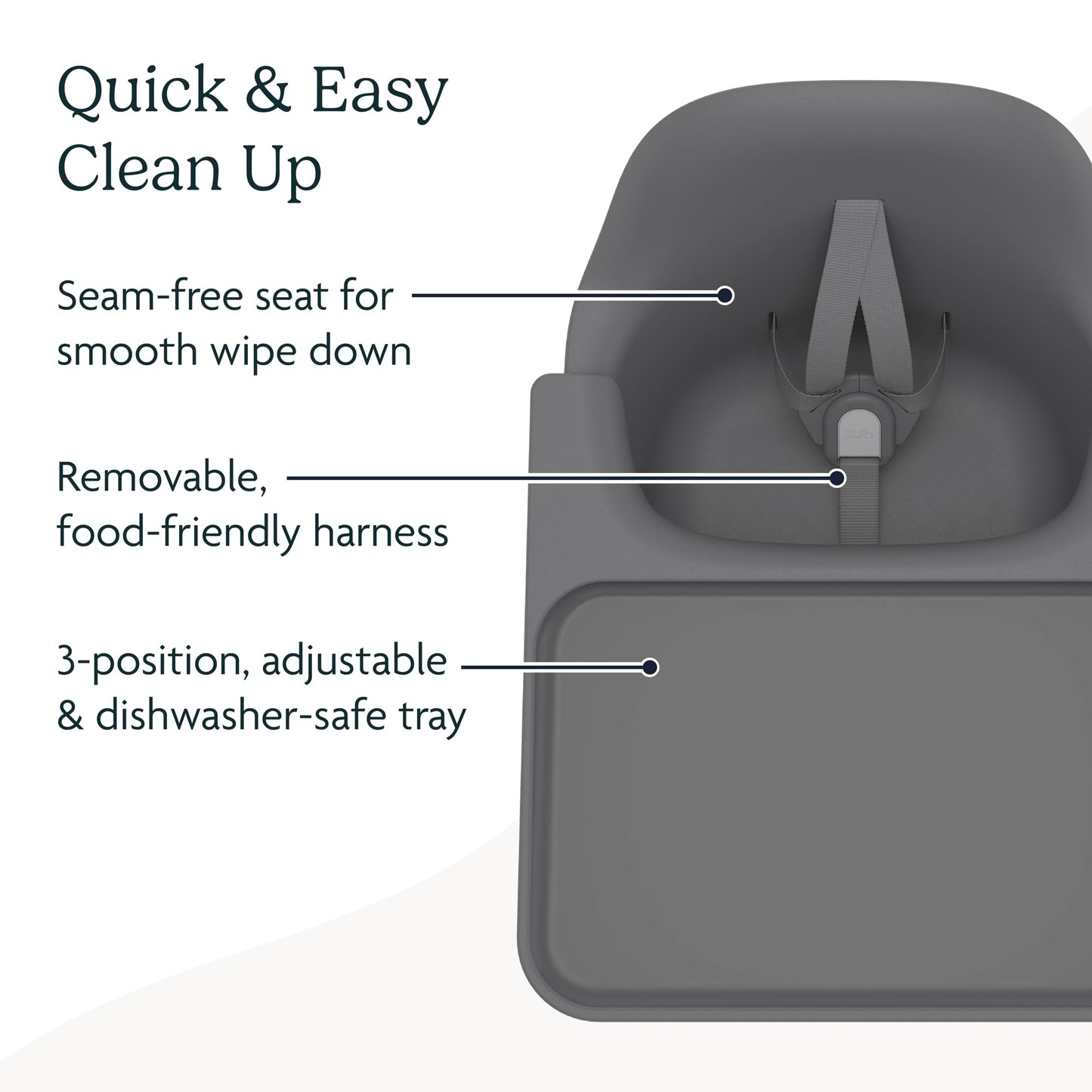 UPPAbaby Ciro High Chair/Sleek, Easy-to-Clean Design/Perfect-Fit Tray to Bring Baby to Table/Patent-Pending Harness/Dual-Position, 180-Degree Rotating Footrest/Caleb (Steel Blue/Rubberwood)