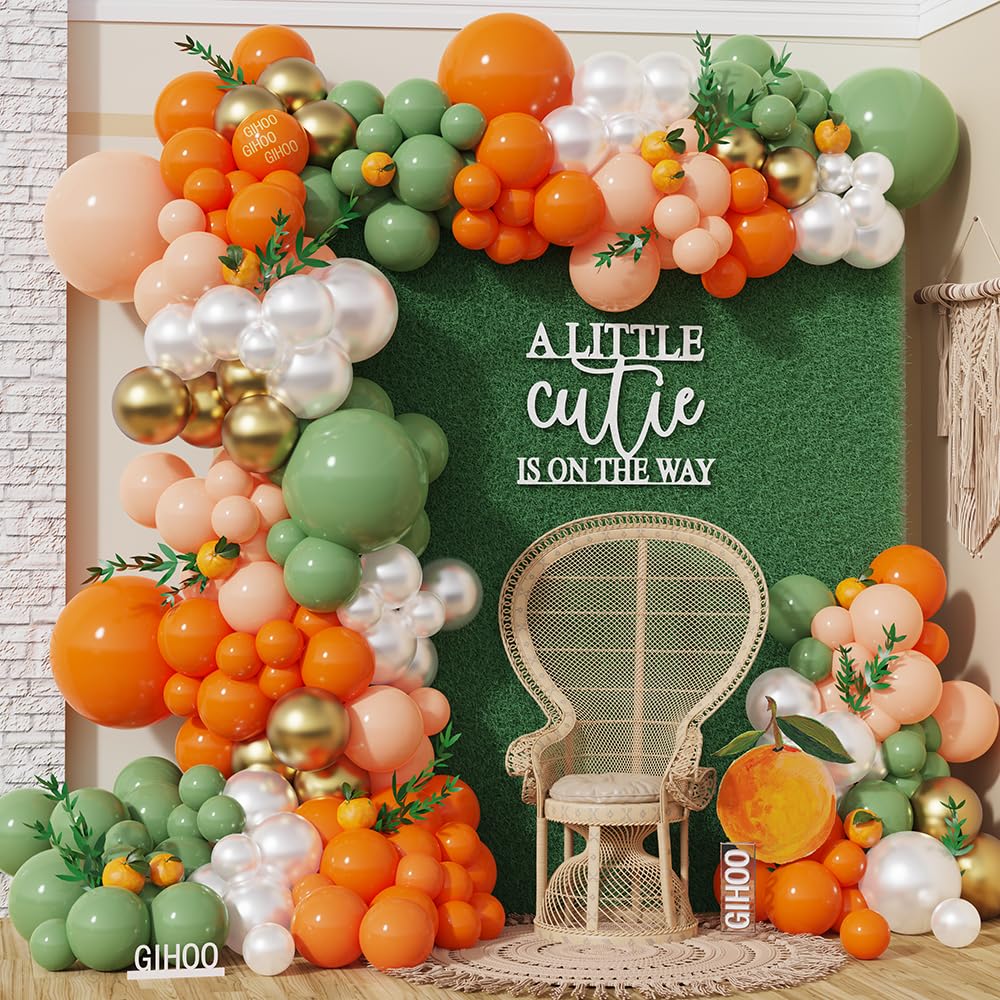 Baby in Bloom - Kit de arco de globos de 139 piezas, guirnalda de globos color verde salvia pastel y rosa para decoración de fiesta de cumpleaños de baby shower