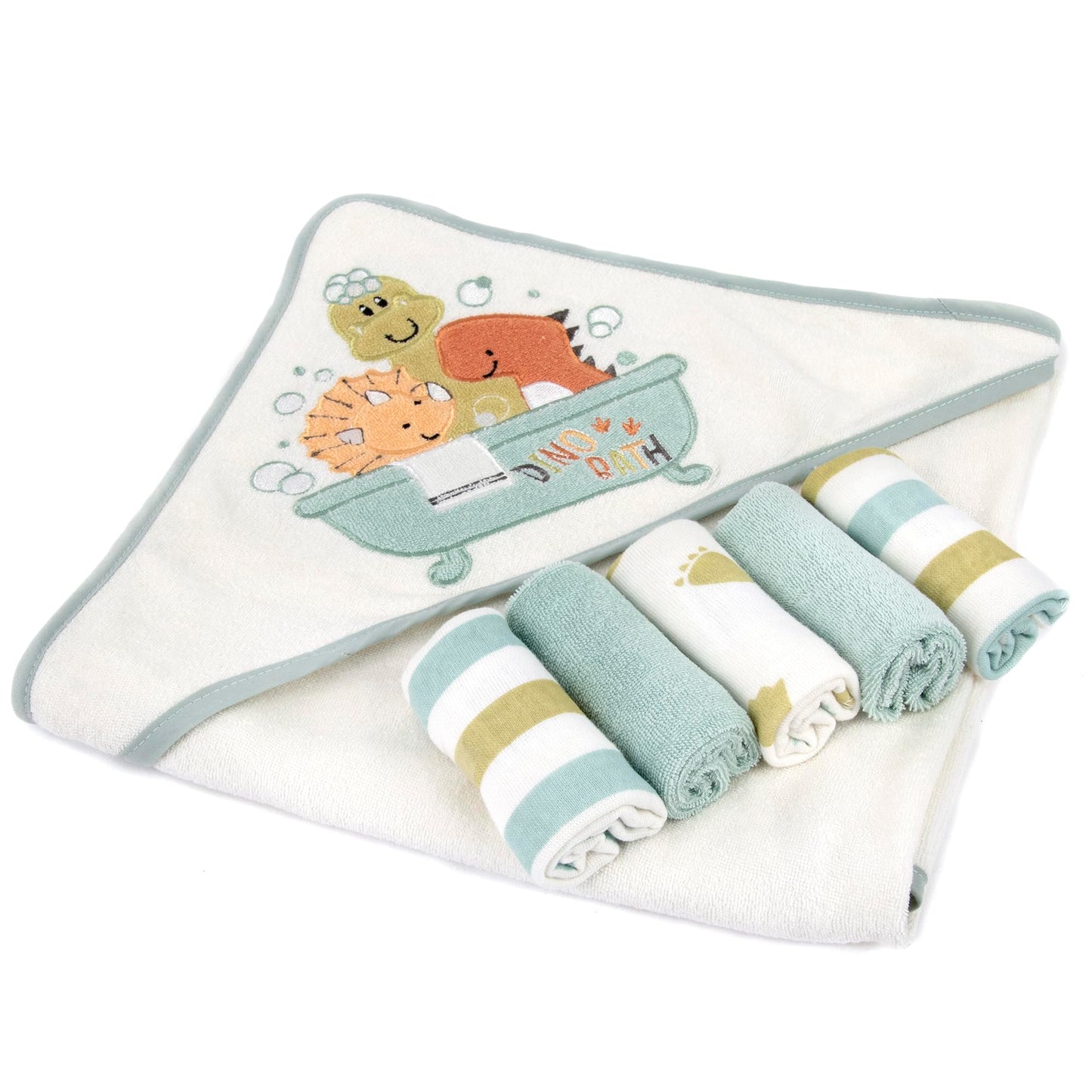 Baby Hooded Towel and Washcloth Set for Infants, Boys and Girls 6-12 Months (Mommy's Mermaid)
