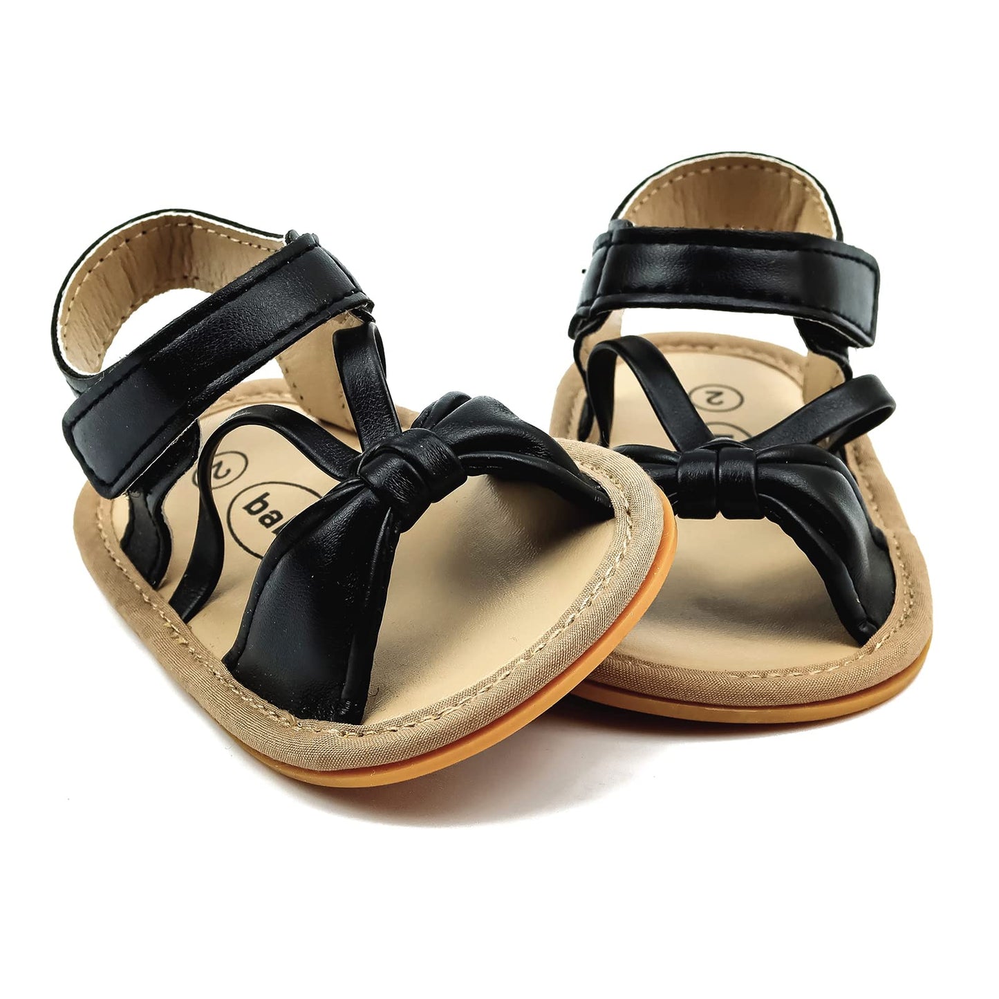 GAISUMMI Baby Girls Sandals Summer Bowknot Infant Crib Shoes Toddler Pu Leather Soft Rubber Sole First Walkers