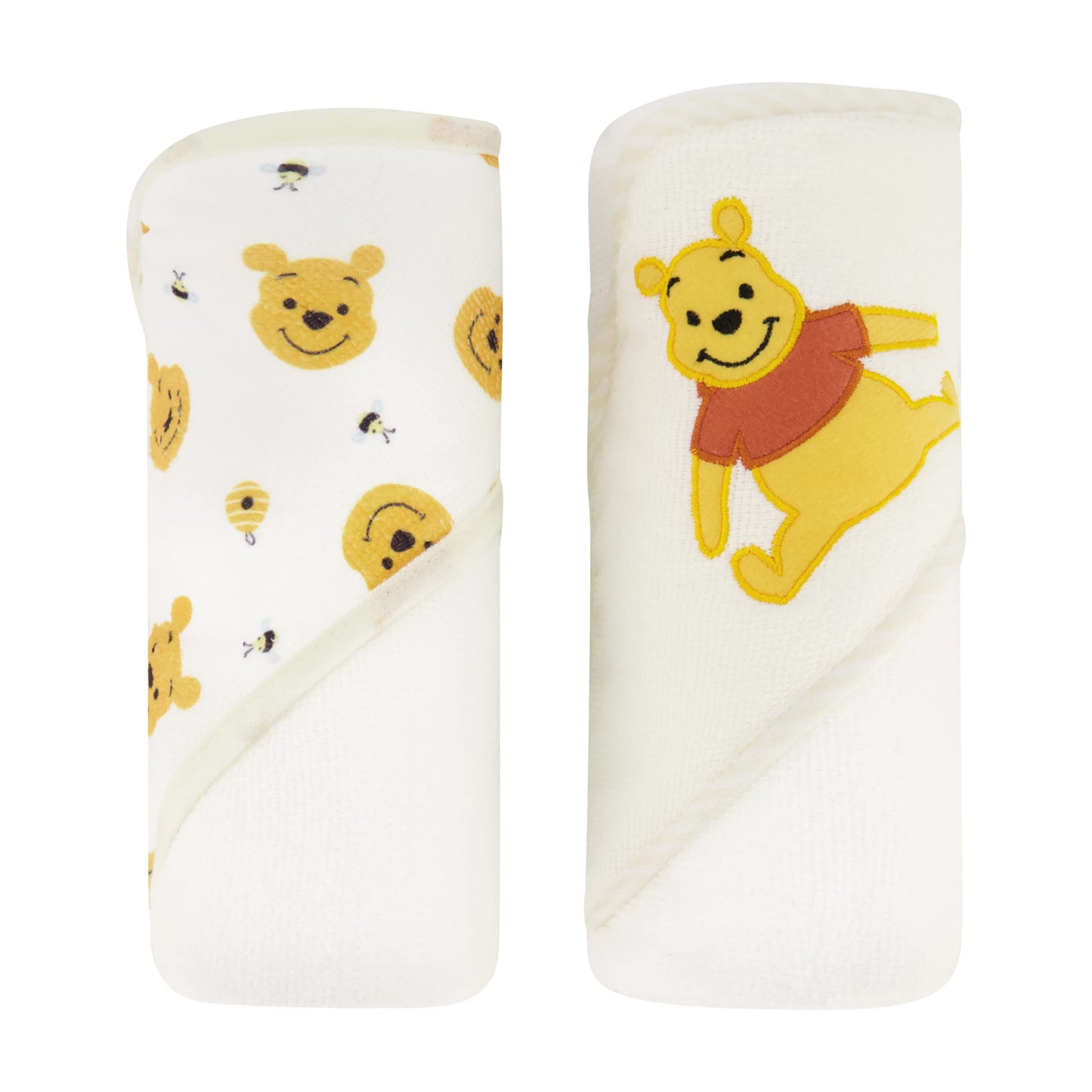 Disney Cudlie Baby Girl Minnie Mouse 2 Pack Rolled/Carded Hooded Towels in Happy Dots Print