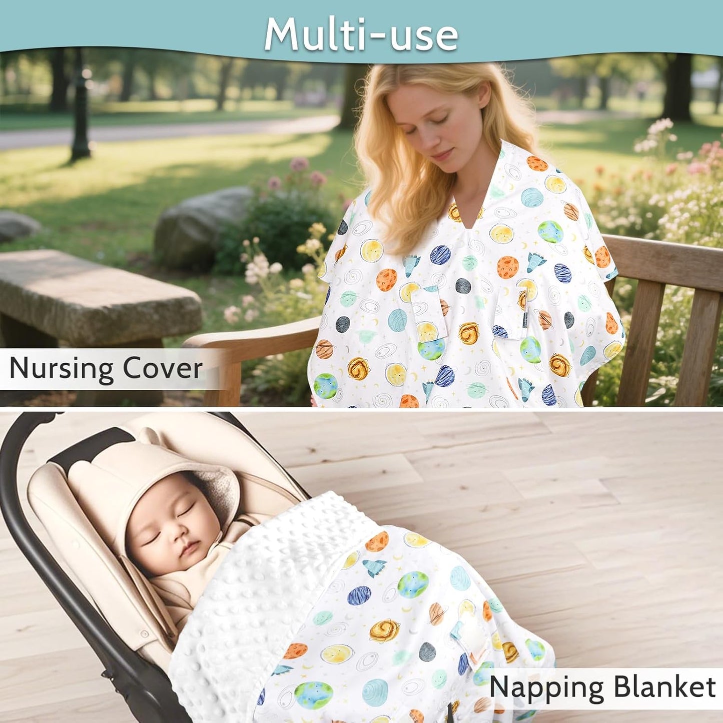 ManFaiSky Car Seat Cover Baby, Soft Carseat Covers Baby Girl, Multi-Use Nursing Cover & Infant Carseat Canopy, Pink