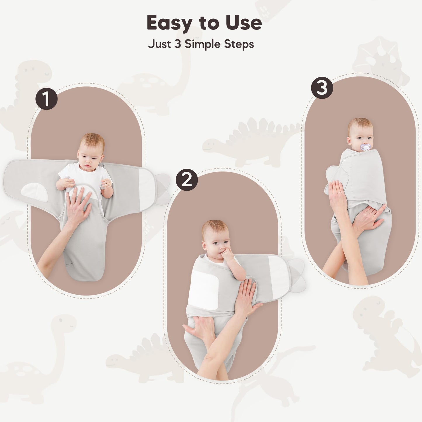 Susurration Swaddles for Newborns, 100% Cotton Baby Swaddle Sleep Sack, with Adjustable Velcro, Breathable and Durable Unisex Swaddle Sleep Sack, 3 Pack
