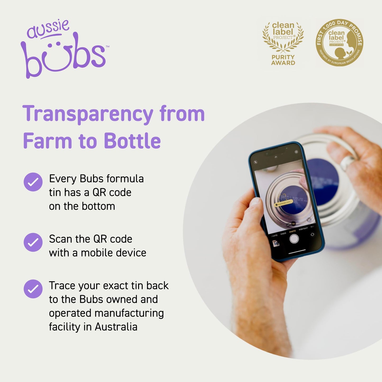 Bubs 365 Day Grass Fed Infant Formula with Iron, Cow Milk-Based Powder for Infants 0-12 Months, Made with Non-GMO Milk, 20 oz