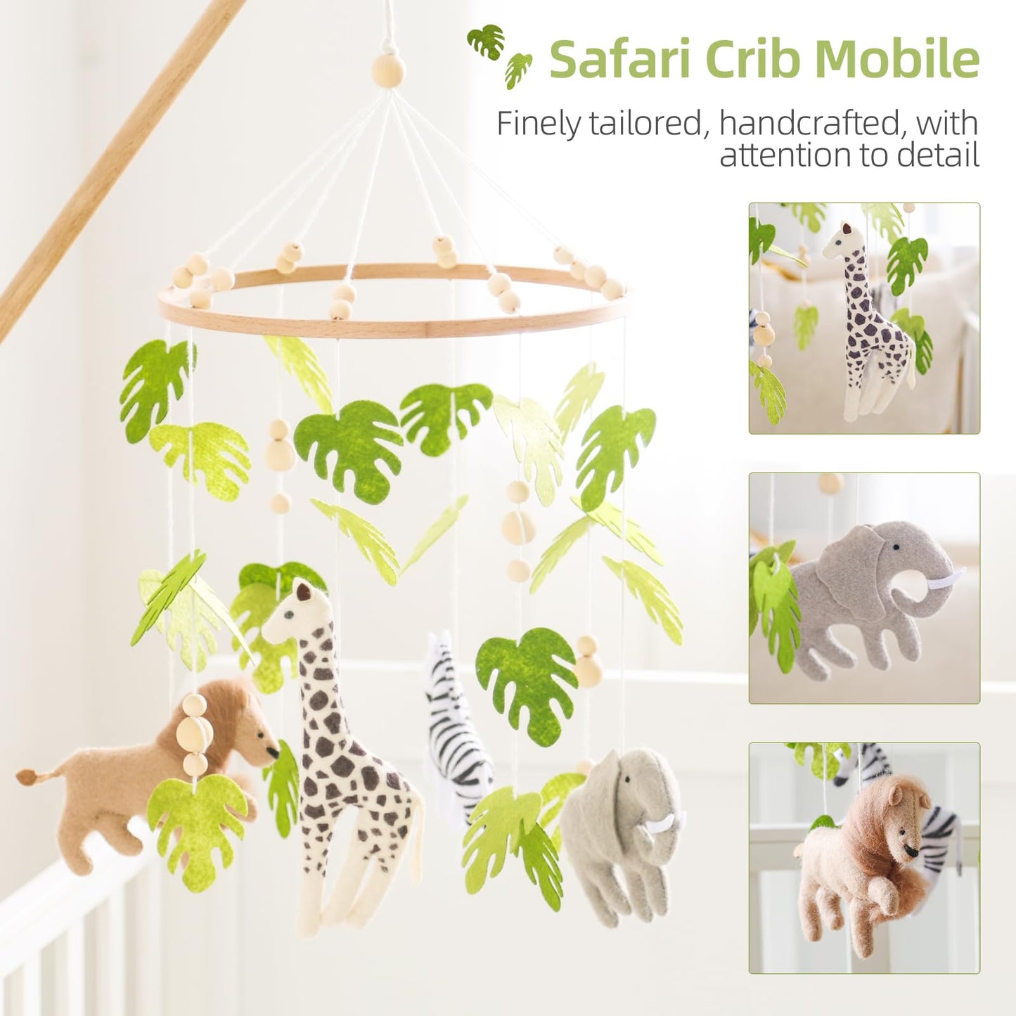 Baby Crib Mobile for Boys Girls| Boho Nursery Mobile| Gender Neutral Hand-Crocheted Mobile| Ceiling Mobile - Stars, Clouds, Moon