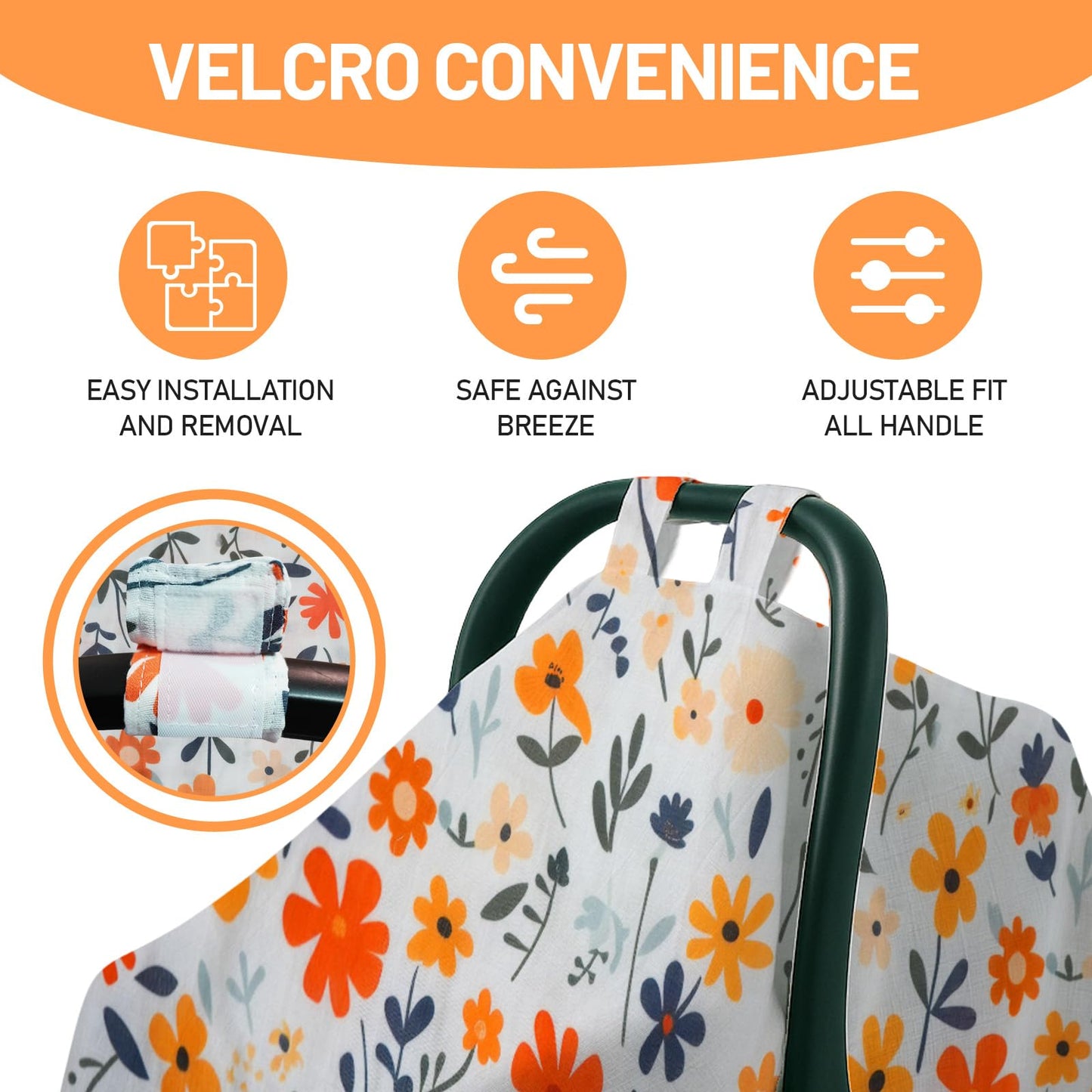100% Muslin Summer Baby Car Seat Cover, Universal Fit Infant Car Seat Canopy, Breathable & Lightweight Sun, Weather Protection for Boys & Girls