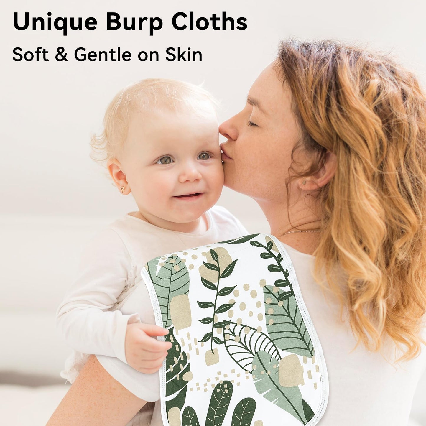 Yoofoss Baby Burp Cloths 5 Pack Burping Cloths for Babies Boys Girls Large 21''X10'' Extra Soft and Absorbent Flowers
