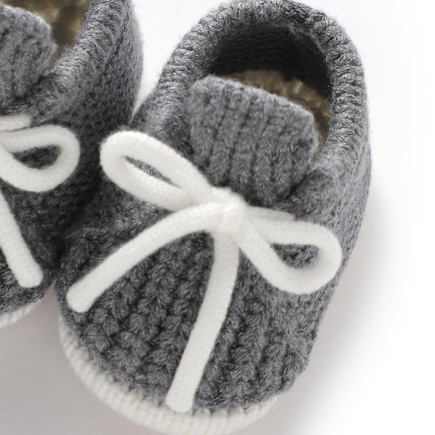LAWKUL Baby Booties Knit Newborn Shoes Cozy First Walkers Infant Toddler Boots for Boy Girls 0-3 Months