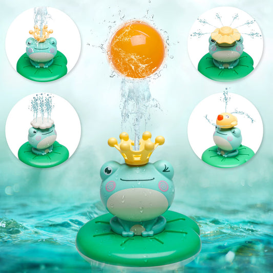 Baby Bath Toys for Kids, Electric Frog Bath Toy with Shower Head & 4 Spray Water Sprinklers Bathtub Toys for Toddlers1-3, Swimming Pool Game Water Play Set Gift for Bathtub Shower Beach