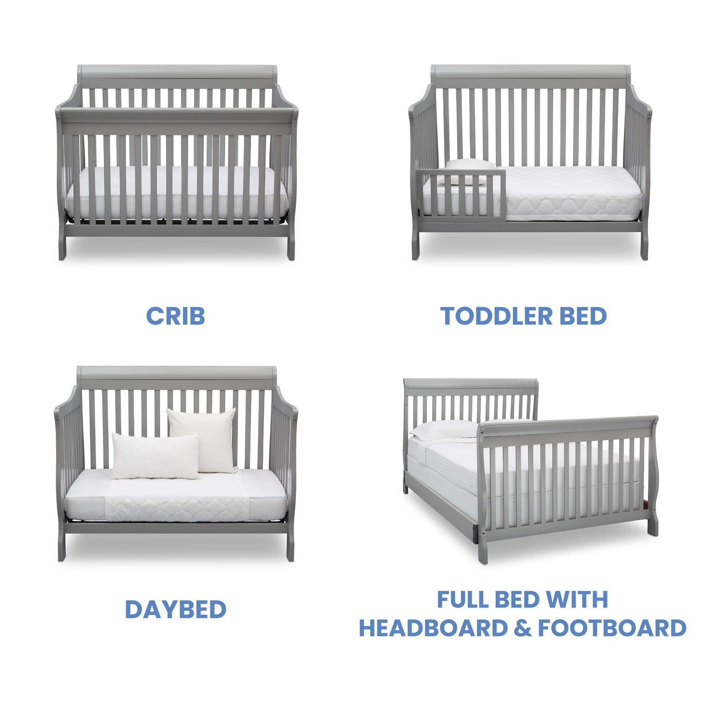 Delta Children Simmons Kids Carter 6-in-1 Convertible Crib - Greenguard Gold Certified, Black Ebony