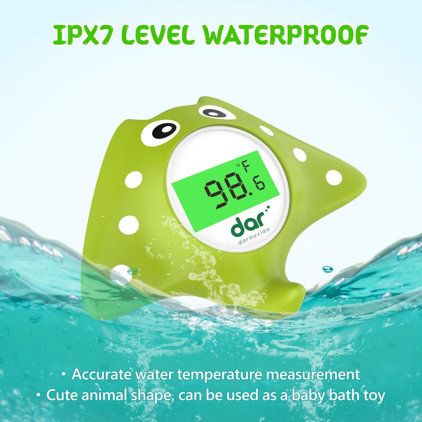 Baby Bath Thermometer, Digital Water Temperature Thermometers with 3 Color Backlit and Temperature Warning, Safety Bath Tube Thermometers Floating Toy for Infant, Toddler