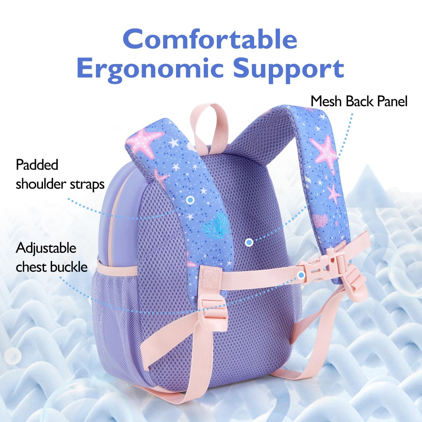mommore Toddler Backpack for Boys 2-4, 3D Cartoon Mini Kids Travel Bag, Small Baby Backpack with Toddler Leash, Chest Buckle, Water-Resistant Pre-K Schoolbag, Dinosaur