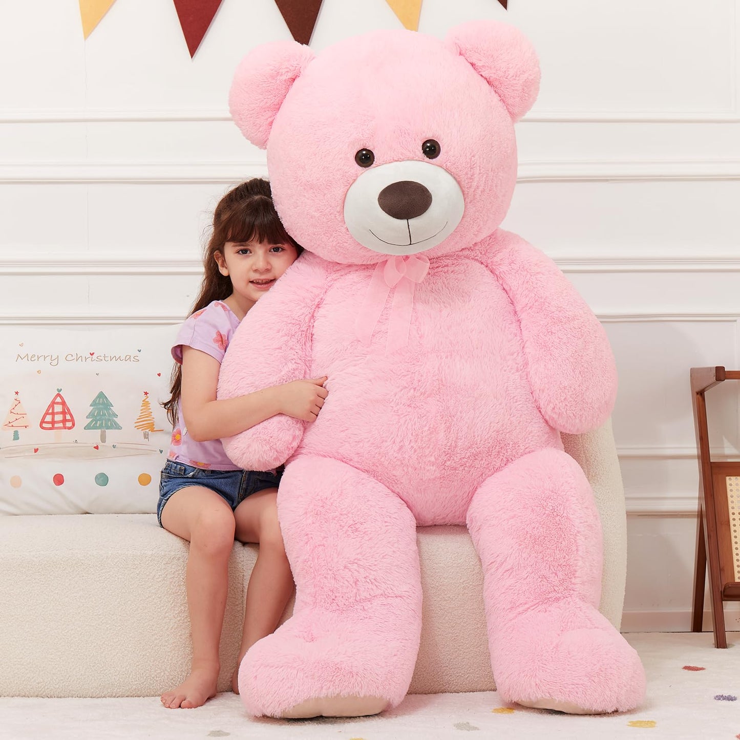 51 inch Big Teddy Bear Cute Giant Stuffed Animals Soft Plush Toy for Girlfriend Kids for Birthday Christmas Valentine's Day