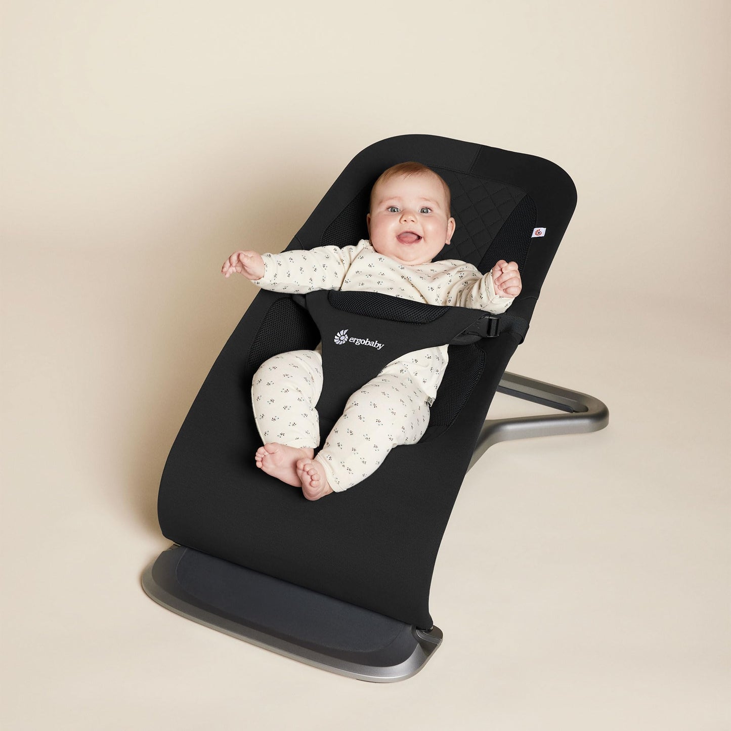 Ergobaby Evolve 3-in-1 Mesh Bouncer, Adjustable Multi Position Baby Bouncer Seat, Fits Newborn to Toddler, Grey Mesh