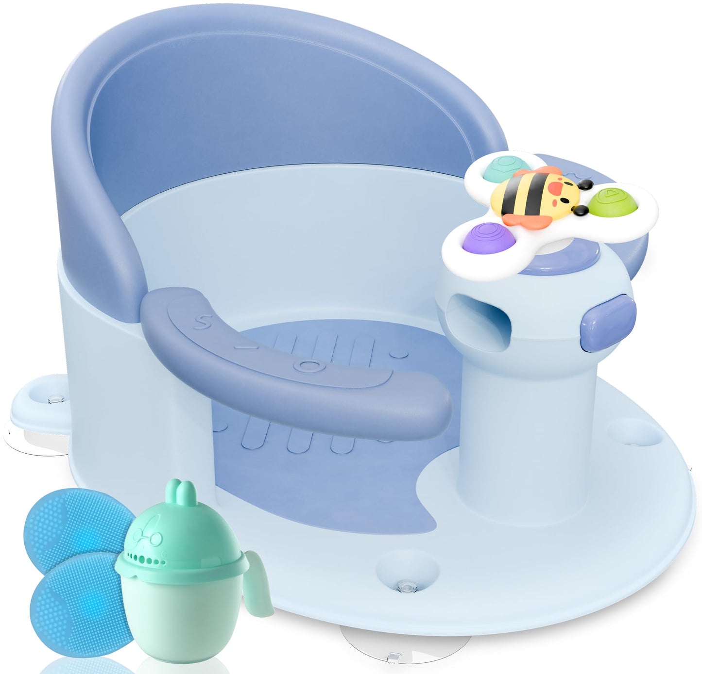 BEBELEH™ Baby Bath Seat for Babies 6 Months & Up - Safe Infant and Toddler Baby Bathtub Seat for Sitting Up - Baby Bath Tub Baby Tub Seat for Shower (Pink)