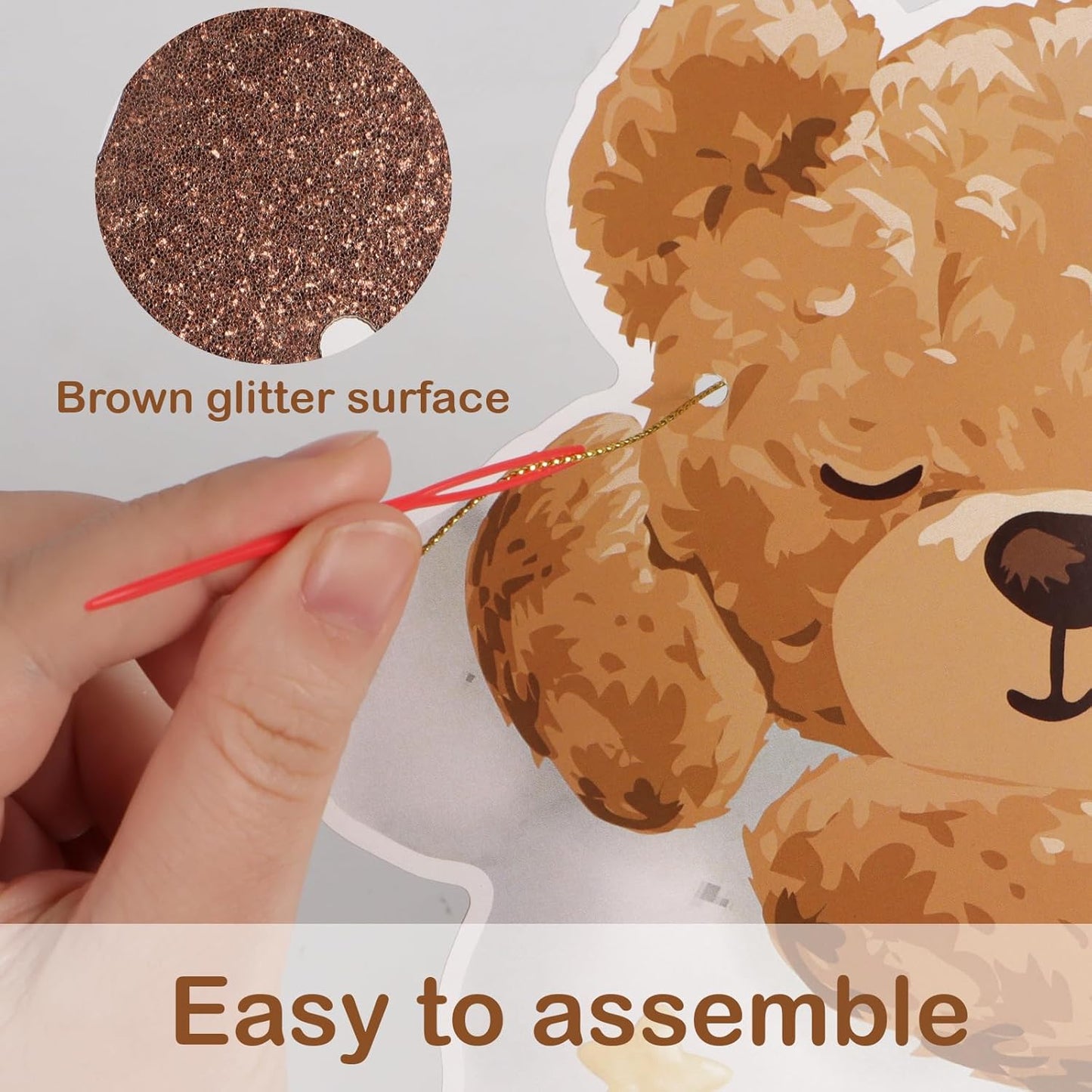 We Can Bearly Wait Baby Shower Decorations Bear Banner We Can Bearly Wait Sign Glitter Brown Cute Bear on the Cloud