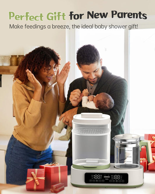 Feekaa Multifunctional Baby Bottle Warmer, Steamer and Dryer, 44oz Baby Formula Kettle Combo, Bottle Warmer for Breastmilk with Temperature Control, Water Warmer for Baby Formula, Electric Milk Warmer