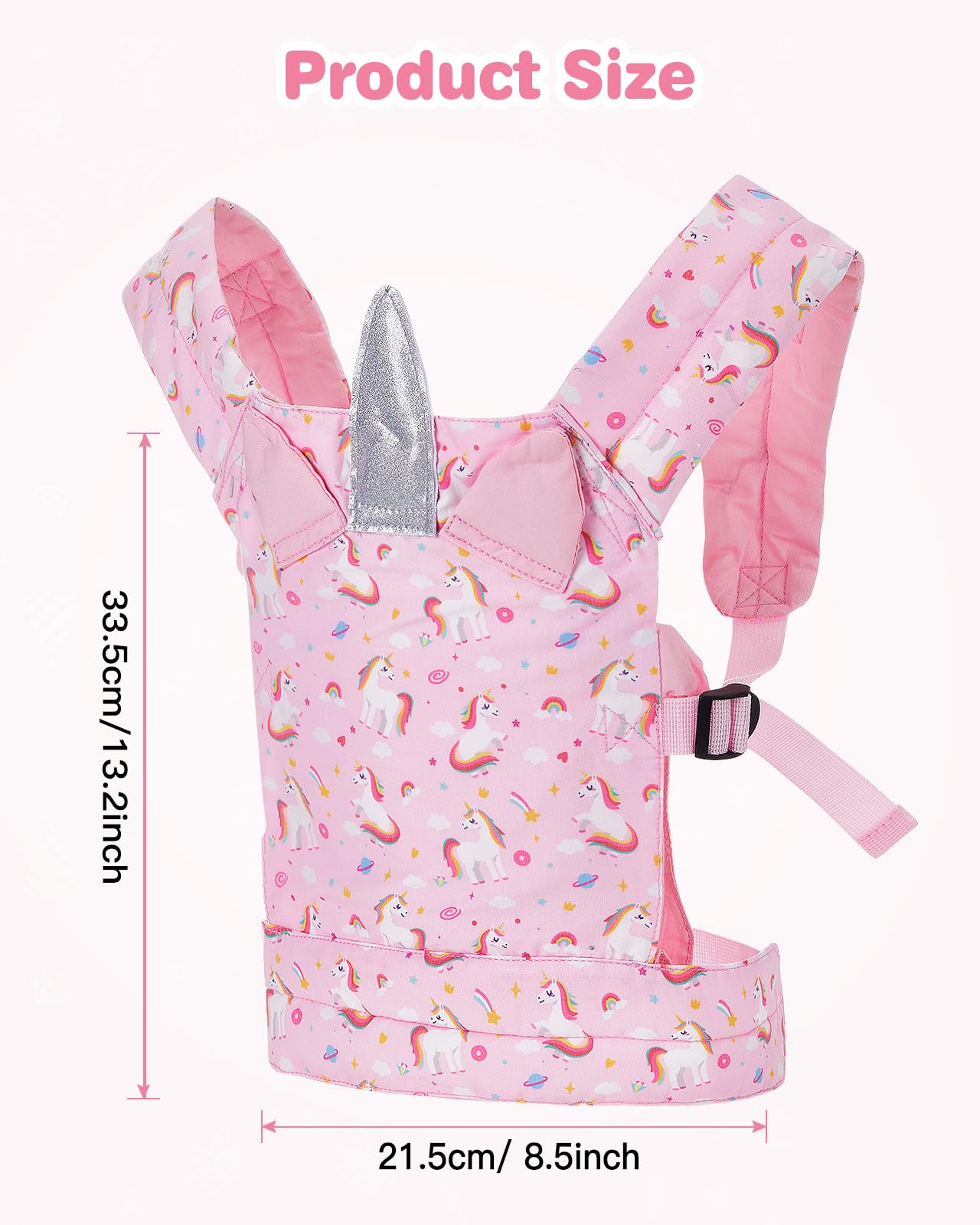 Lictin Baby Doll Carrier, Front and Back Doll Accessories Carrier for Little Girls, with Adjustable Straps for Stuffed Animal Reborn Baby Doll