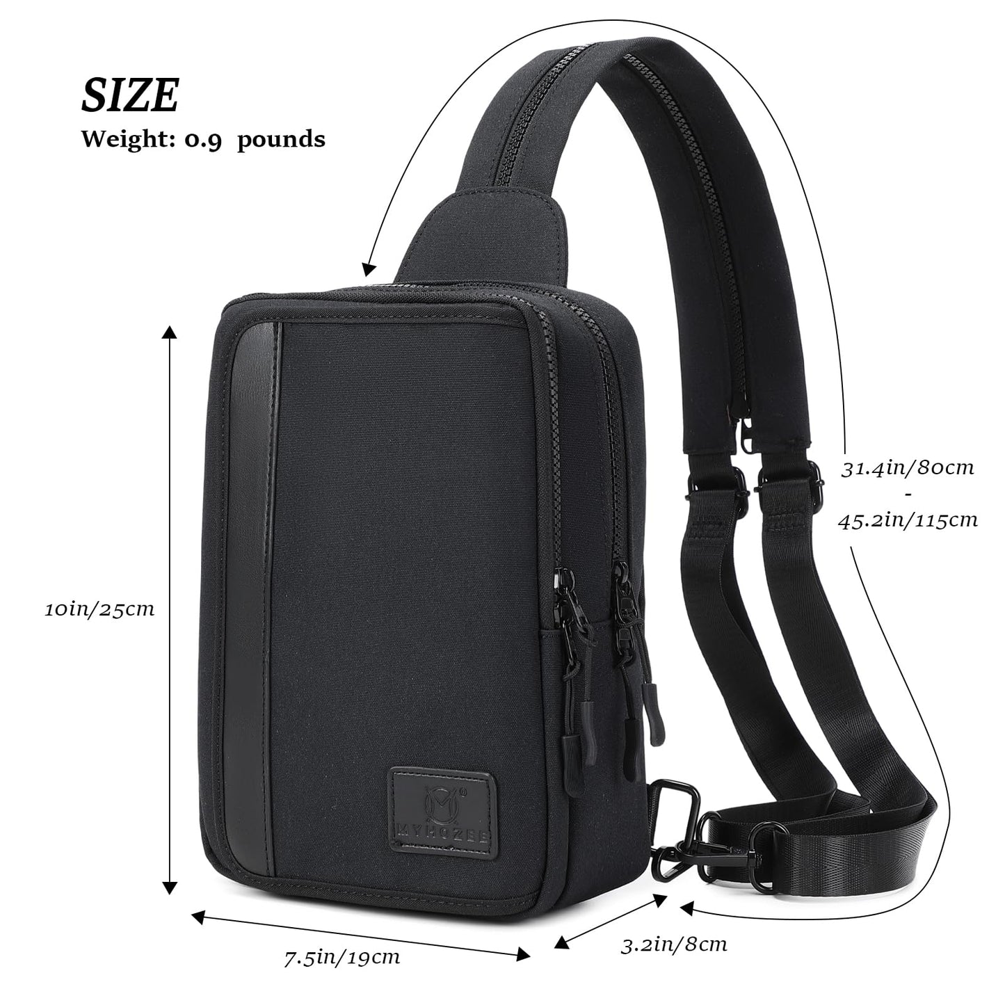 MYHOZEE Sling Bag Crossbody Backpack Purse - 2 in 1 Nylon Cross Body Bag Diaper with Wipes Pouch, Water Bottle Pocket