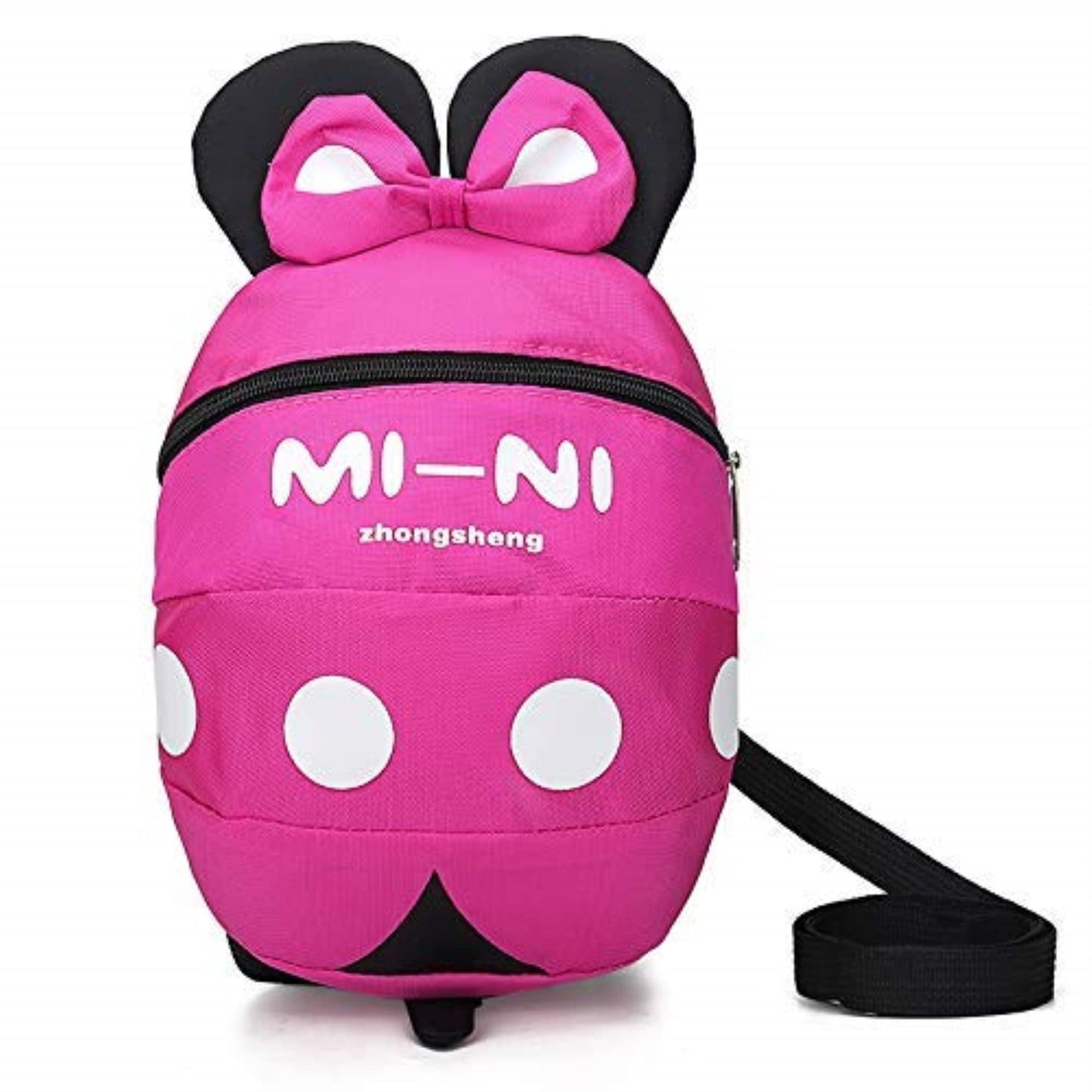 Baby Toddler Leash Baby Leash Backpack Little Kid Boys Girls Anti-Lost Travel Bag Harness Reins Cute Cartoon Backpacks with Safety Leash for Baby Backpack Leash for Toddlers 1-5 Years(Black red)