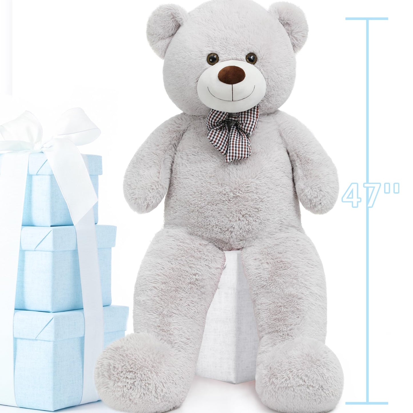 51 inch Big Teddy Bear Cute Giant Stuffed Animals Soft Plush Toy for Girlfriend Kids for Birthday Christmas Valentine's Day