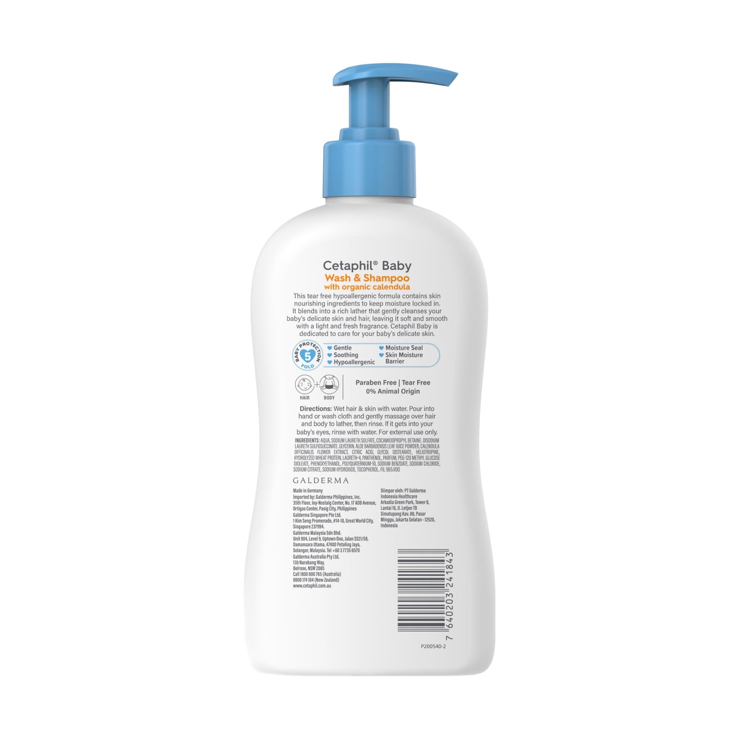 Cetaphil Baby Wash & Shampoo Plus Body Lotion, Healthy Skin Essentials, Head to Toe Hydration for up to 24 Hours, for Delicate, Sensitive Skin, 2-Pack,White