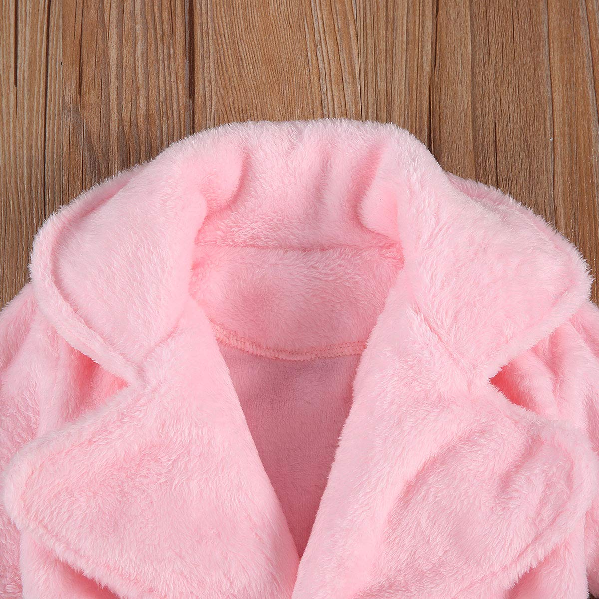Qiylii Unisex Baby Plush Bathrobe Plain Kimono Gown Newborn Toddler Girls Boys Towel Robe Nightwear Clothes