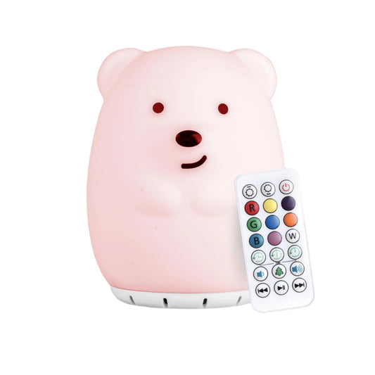 Lumipets Bear, Kids Night Light, Play Music, Silicone Nursery Light for Baby and Toddler, Squishy Night Light for Kids Room, Animal Night Lights for Girls and Boys, Kawaii Lamp, for Bedroom