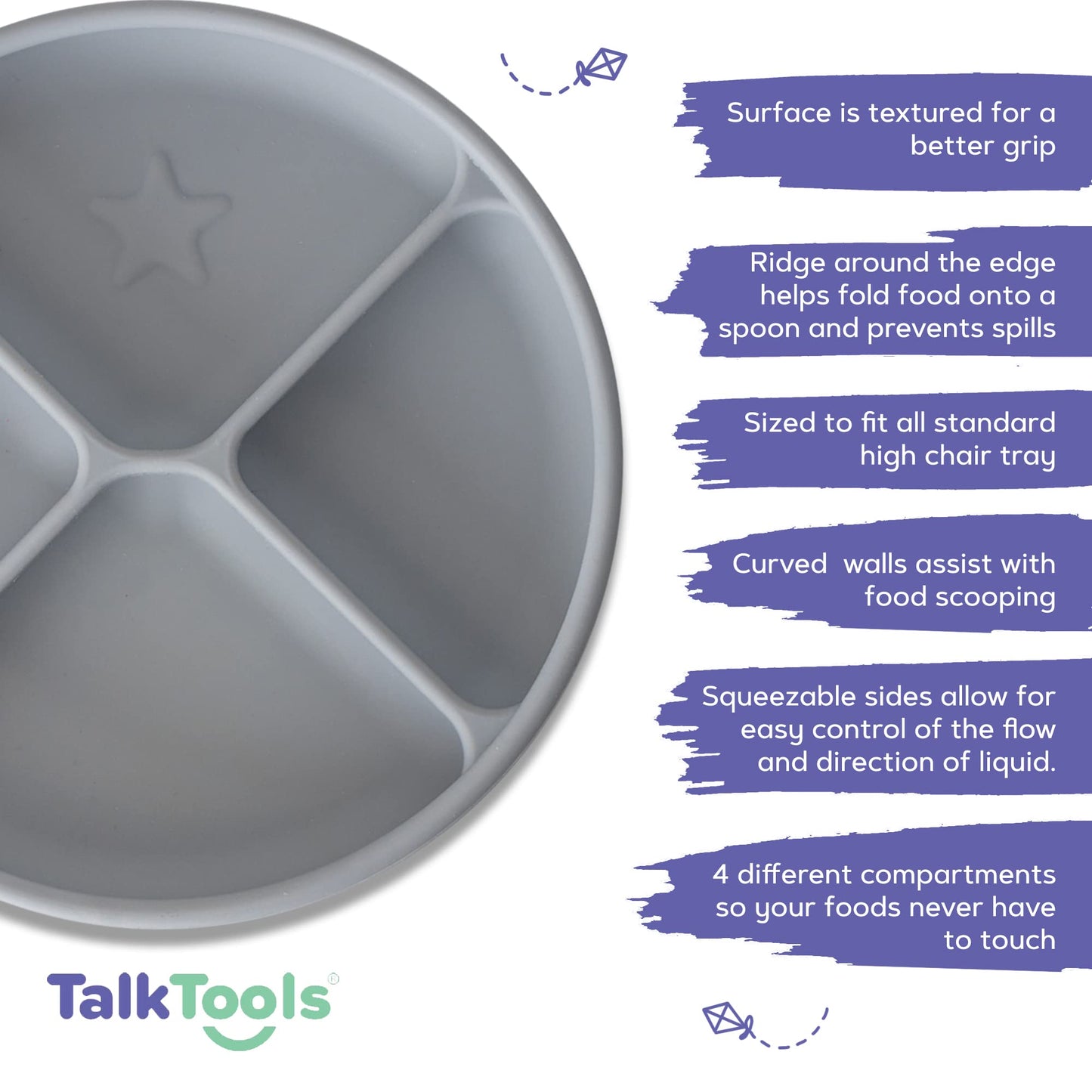TalkTools ITSY Baby Utensil Set – Silicone Training Cup, Plate and Twin Spoon Pack for Toddlers| Infant First Food Self Feeding Silicone Training Set (Bubblegum)