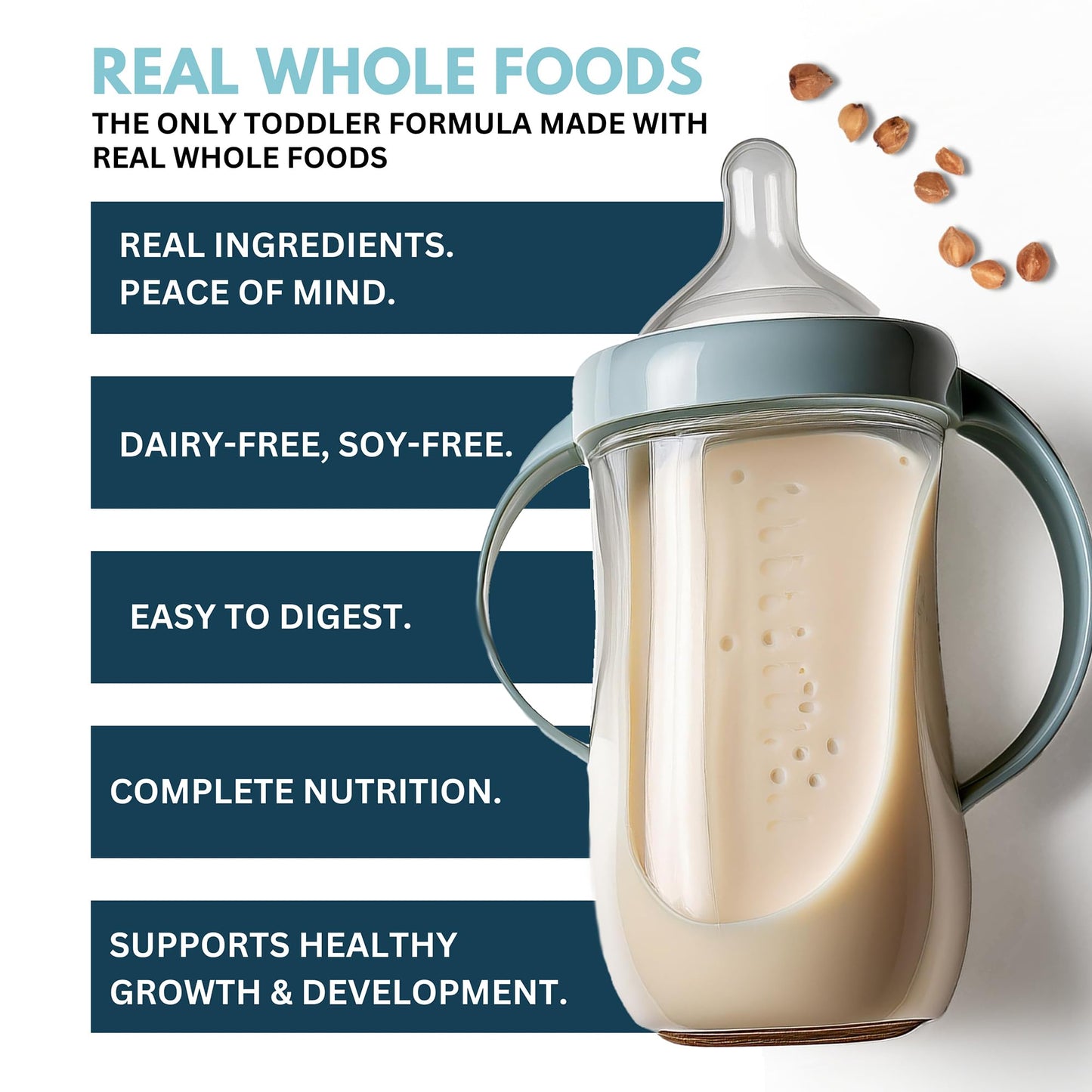 ELSE NUTRITION Toddler Formula 12-36 Months w/Omega 3&6 for Brain Development - Lactose Free, Dairy Free Nutrition Drink - Plant Based Protein Powder w/ 20+ Vitamins (22oz, 1-Pack)