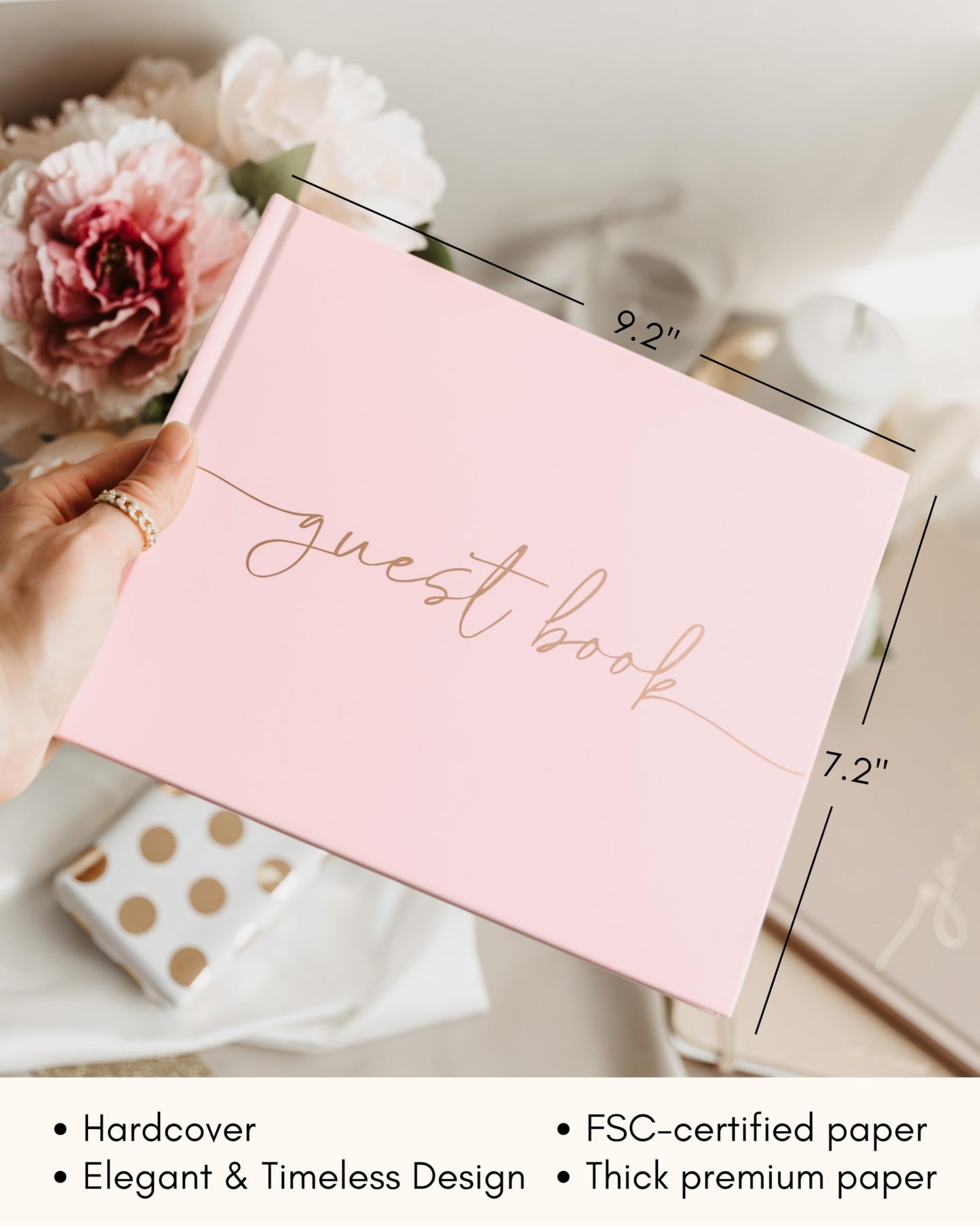 Lamare Elegant Blank Page Wedding Guest Book – The Perfect Polaroid Guest Book for Wedding Receptions, Birthdays, Baby Showers, and Special Events – A Stylish Sign-in Book for Guests