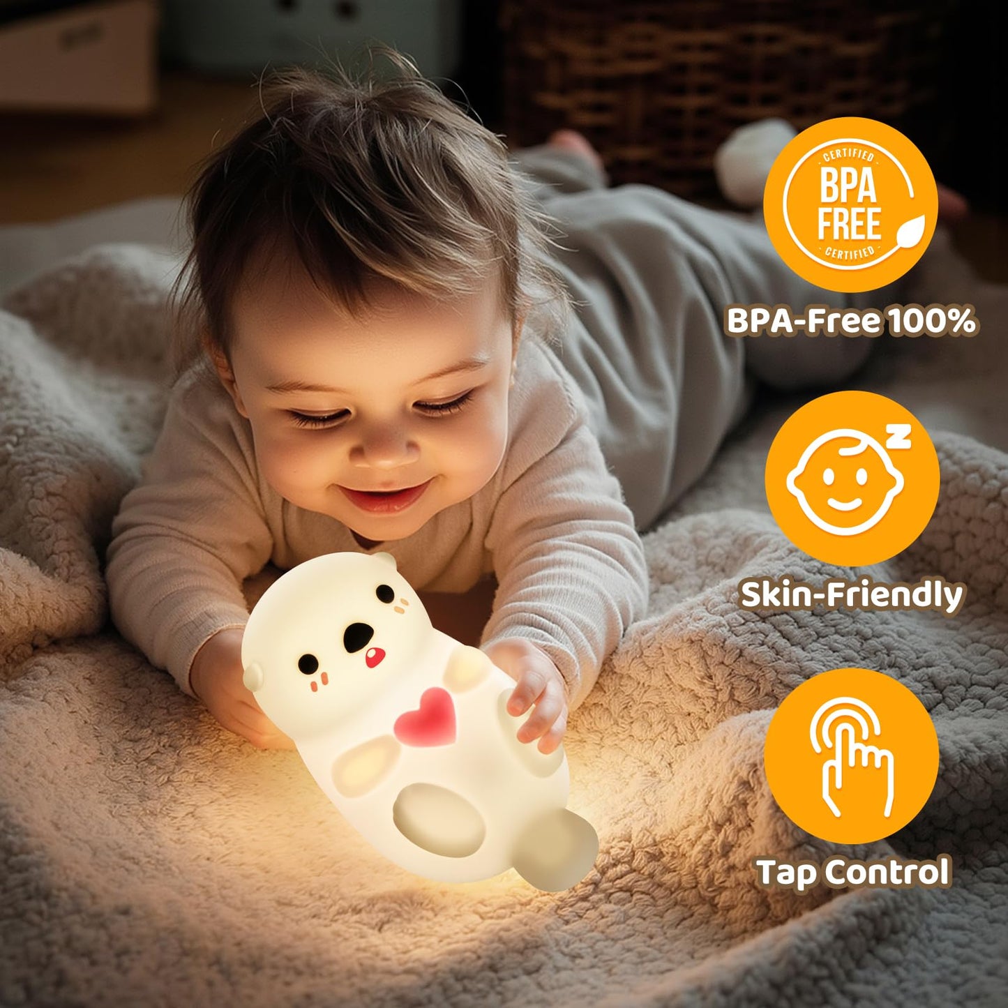 Huggwaii Squishy Axolotl Night Light for Kids – Dimmable Silicone Axolotl Lamp, 2025 Upgraded Baby Night Light, Rechargeable, 20H Battery Life, Sleep Aid Gift for Toddlers, Girls&Room Decor