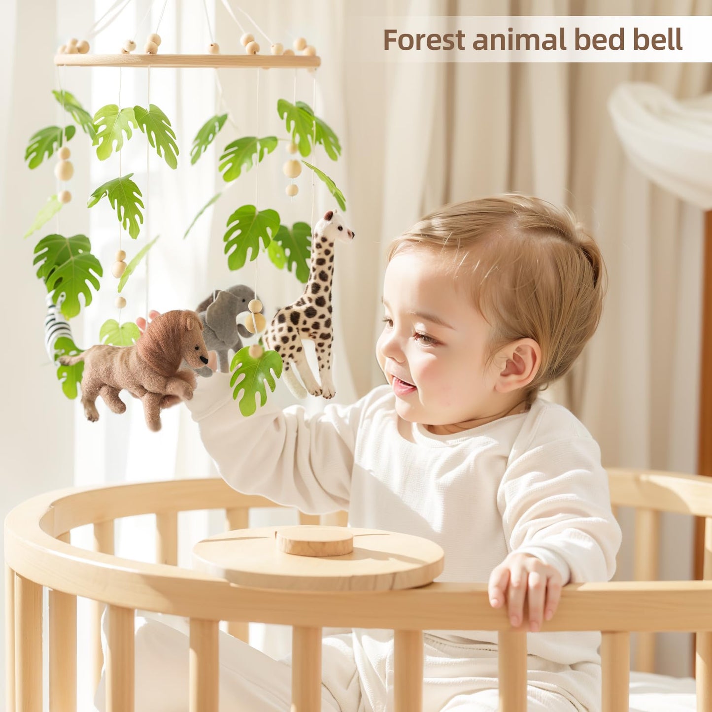 EERKEOD Baby Crib Mobile Bear Nursery Mobile for Boys Girls Teddy Velvet Mobile Nursery Decor for Infant Bedroom Hanging Baby Mobile for Bassinet Newborn Baby Gift(Brown Bear)