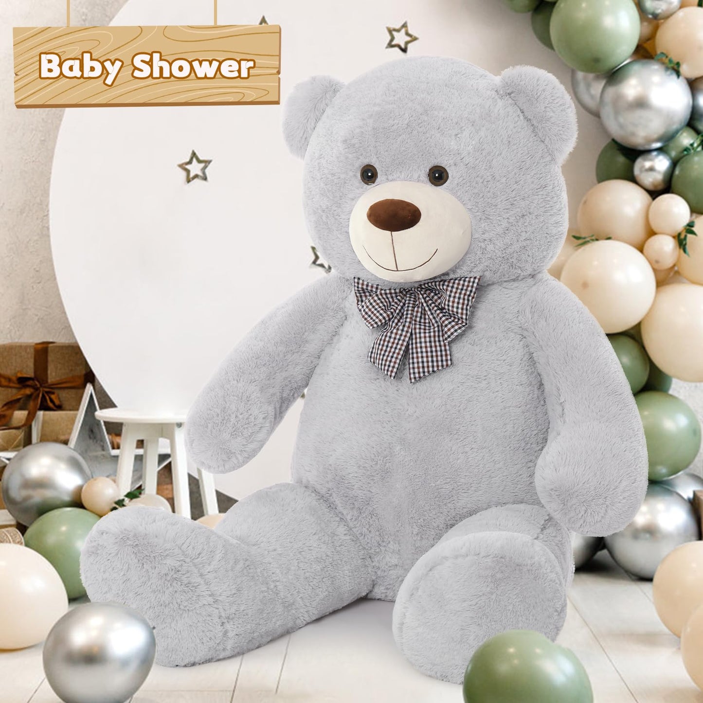 51 inch Big Teddy Bear Cute Giant Stuffed Animals Soft Plush Toy for Girlfriend Kids for Birthday Christmas Valentine's Day