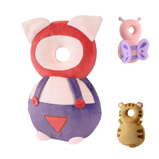 JunNeng Baby Head Protector Backpack, Toddler Walking Fall Head Protection, Pink Butterfly