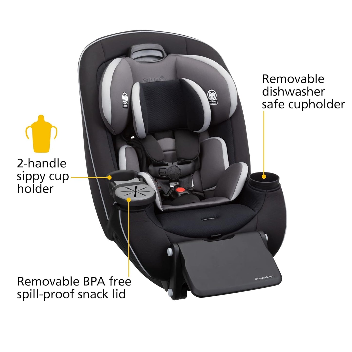 Safety 1st Grow and Go All-in-One Slim Convertible Car Seat, Rear Facing, 5-40 lbs, Forward Facing (30–65 lbs), High Back Booster Seat 40-100 pounds, Dunes Edge