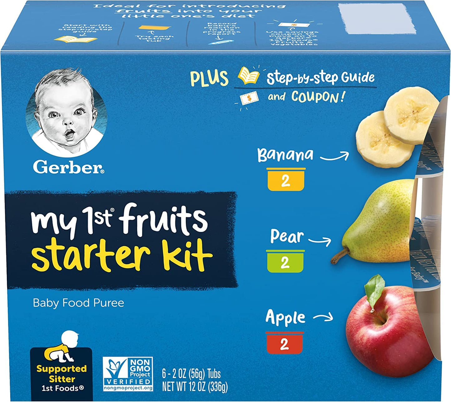 Gerber Organic Baby Food Starter Kit Variety Pack (Assorted Veggie, Pack of 4)