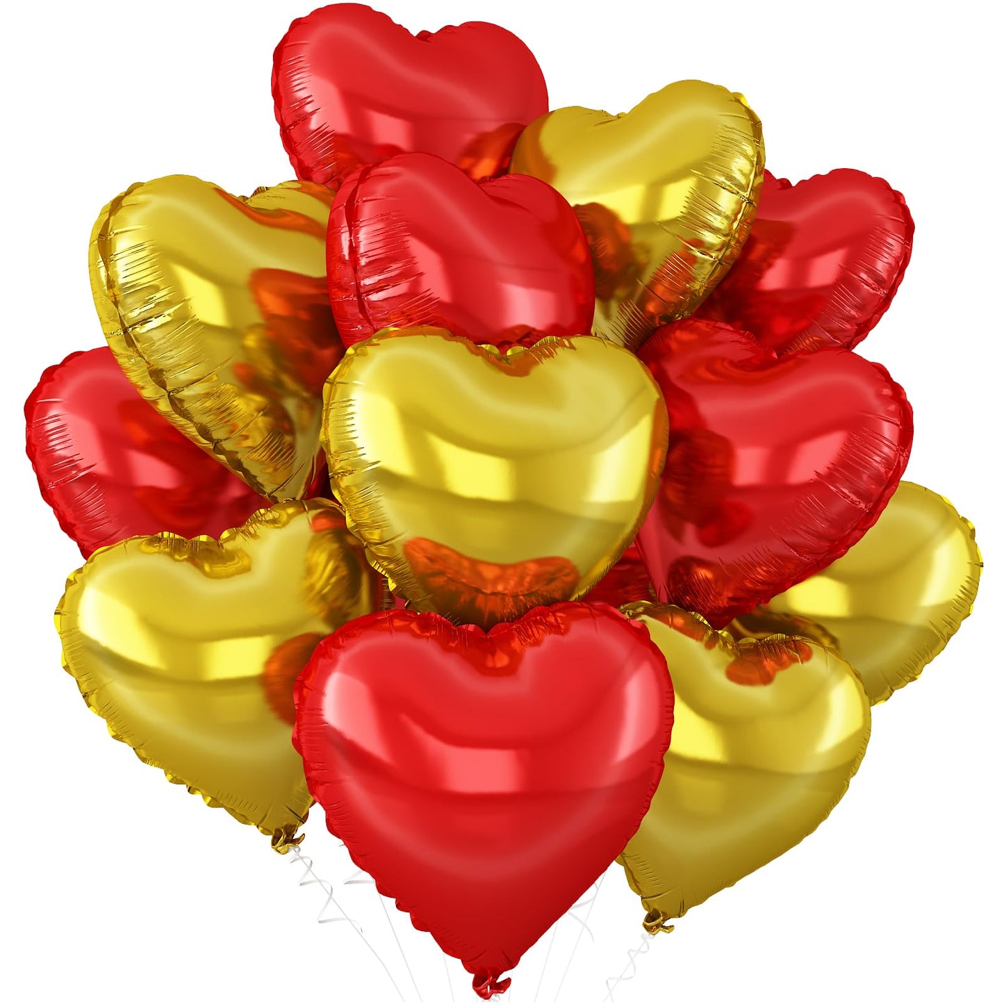 Sage Green Gold Heart Balloons,12Pcs Light Gold Heart Shaped Foil Balloons,18Inch Cream White Helium Mylar Balloon for Baby Shower Birthday Anniversary Wedding Party Decorations