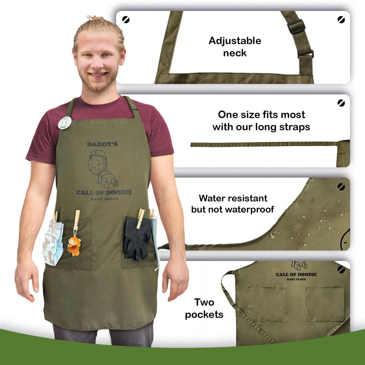 MUNIFICENCE APRON DADDY TO BE GAG GIFT, BABY SHOWER FUNNY ACTIVITY, GENDER REVEAL, NEW DADDY