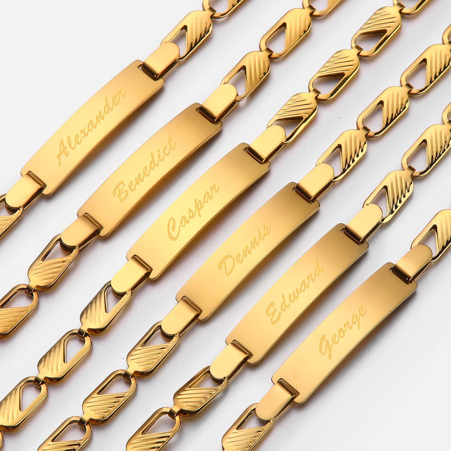 Tina&Co Personalized Baby Name Bracelet Customized 18K Gold Plated for NewBorn to Children Girl Boy Birthday Baby Shower Gift Personalized Gift 2313B (Style 1)