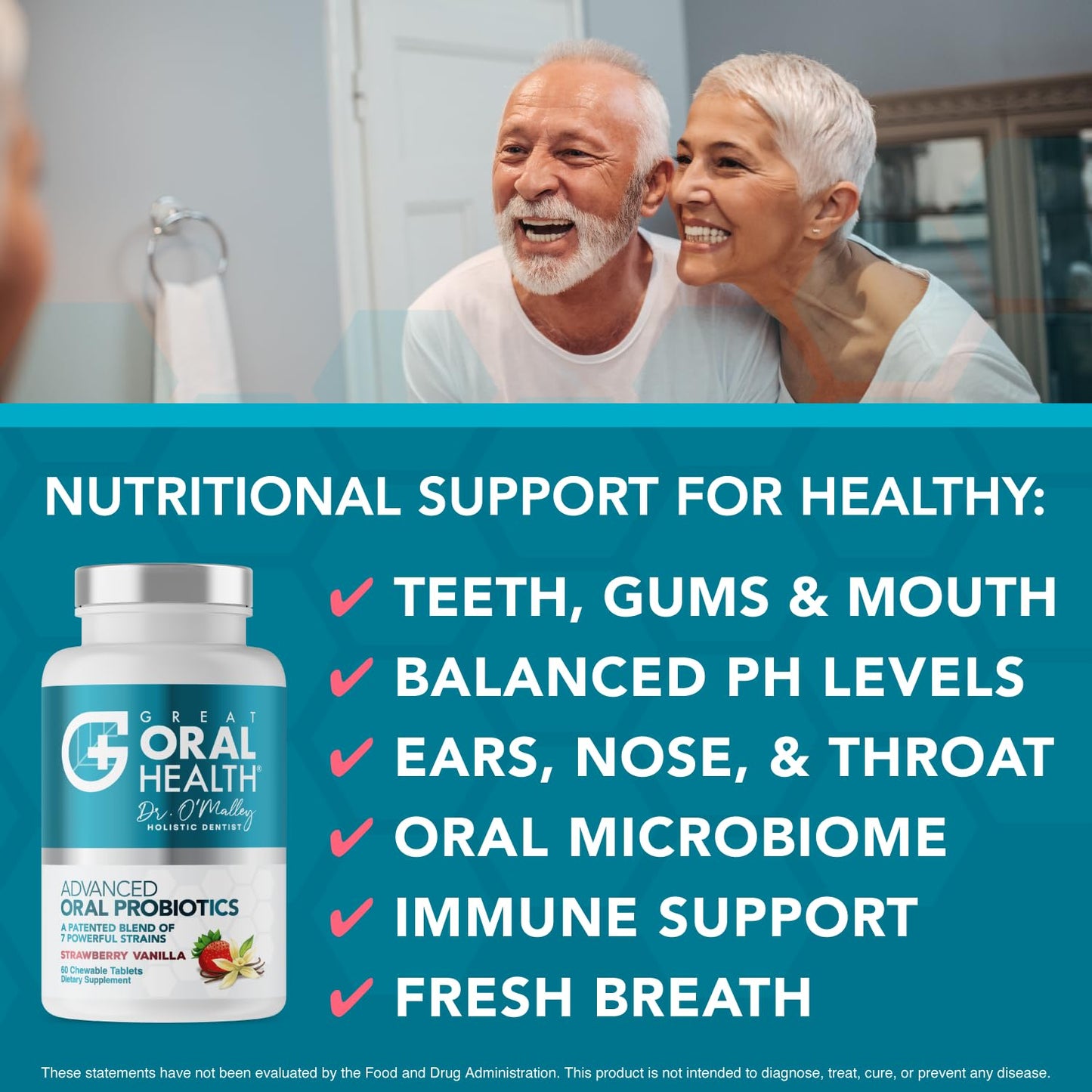 Oral Probiotics for Mouth Bad Breath Treatment for Kids Dental Care & Cavity Prevention with BLIS K12 M18 – Dr Formulated Dental Probiotics for Teeth and Gums, 30 Chewable Tablets Strawberry Vanilla
