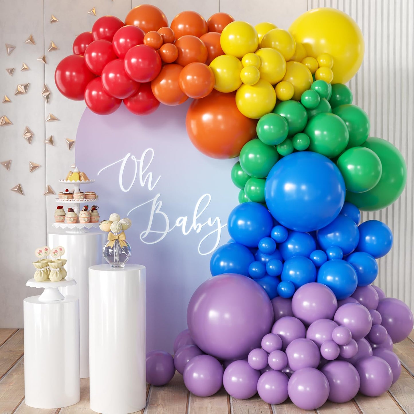 155Pcs Sage Green Arch Kit with Pea Green White Gold Balloons for Baby Shower Bridal Shower Birthday Engagement Wedding Wild One Party Decorations