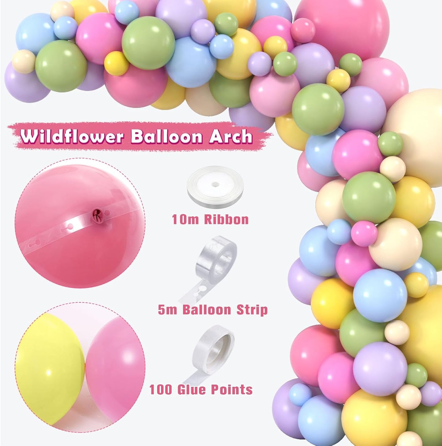 Wildflower Baby Shower Decorations for Girl, Balloon Boxes with Letters, Daisy Balloon Arch, Backdrop, Foil Balloon, Floral Birthday Party Girl Baby Shower Decorations