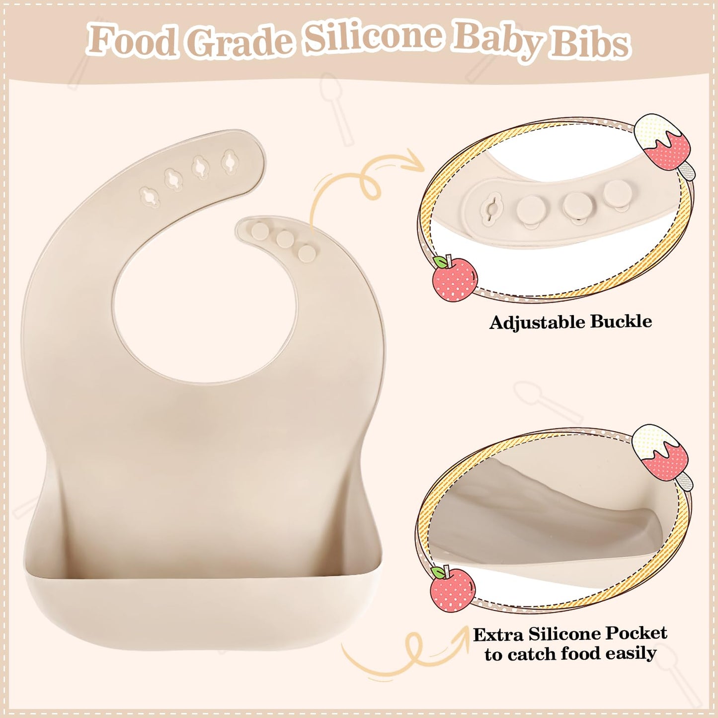 Silicone Baby Feeding Set 10 Pcs Baby Led Weaning Supplies Suction Bowl Divided Plate Baby Bibs Fruit Feeder Baby Spoons Forks Sippy Cup Toddler Utensil Sets Baby Essentials for Newborn Gift