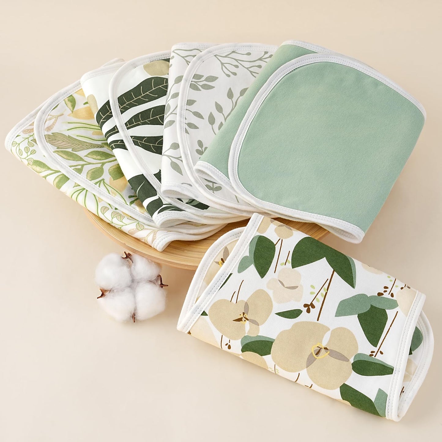 Yoofoss Baby Burp Cloths 5 Pack Burping Cloths for Babies Boys Girls Large 21''X10'' Extra Soft and Absorbent Flowers