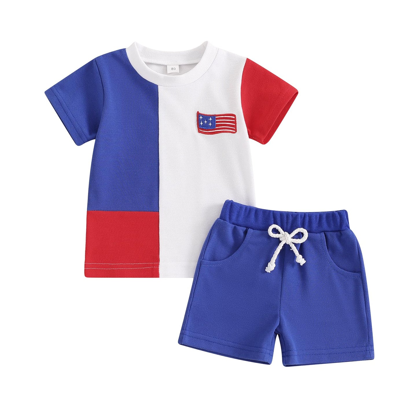 Infant Baby Boy Summer Clothes Outfit Color Block T-shirt Shorts Set Toddler Checkerboard Clothes 6 12 18 24 Months