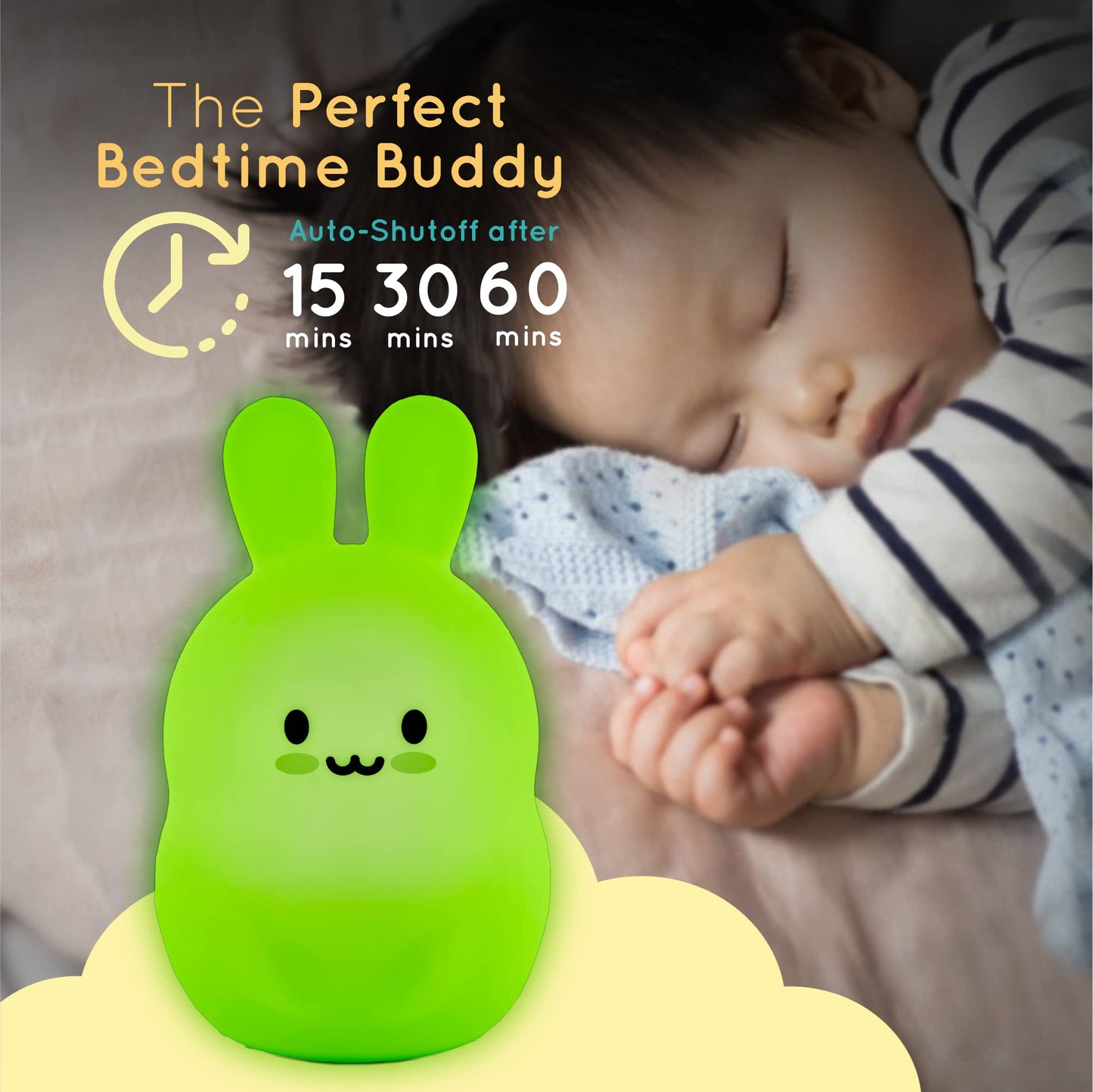 Lumipets Remote Control Silicone Night Light for Kids - Pig Design with 9 Soft Colors & Sleep Timer - Rechargeable, Battery-Operated Lamp for Bedroom | Baby Nursery, Toddler, Girls, Boys