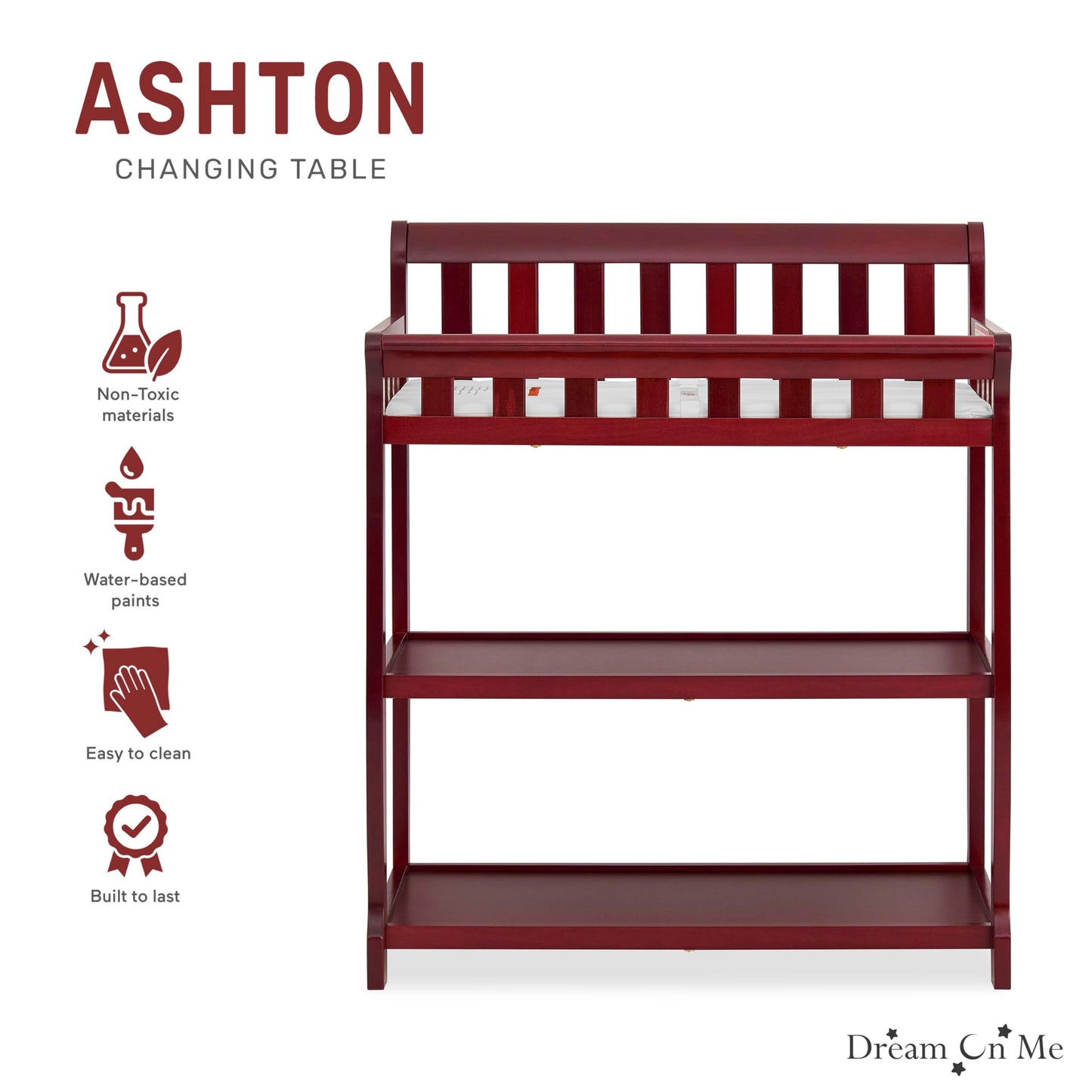 Dream On Me Ashton Changing Table, Natural, 34x20x40 Inch (Pack of 1)