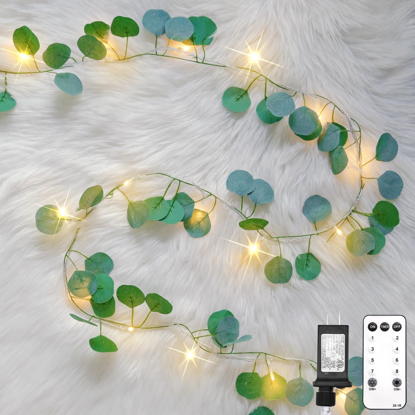 suddus Vine with Fairy Lights Battery Operated, 33ft 100 LED Ivy String Lights with Remote, Leaf Lights for Bedroom, Room, Wall, Garden, Party, Wedding Decor (Warm White)