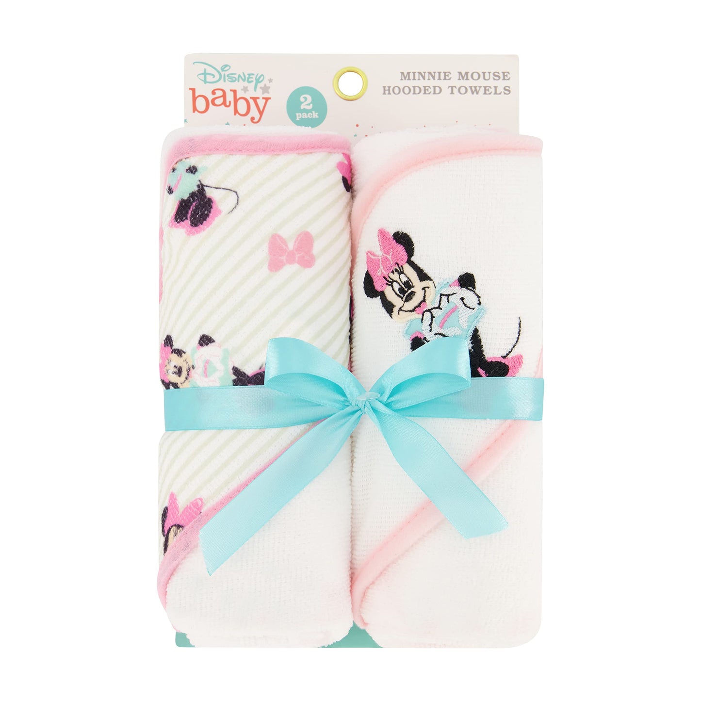 Disney Hooded Baby Towel and Baby Washcloths | Nursery Character Baby Towels and Washcloths | 2 Baby Bath Towels and 8 Washcloths for Baby Girls or Boys